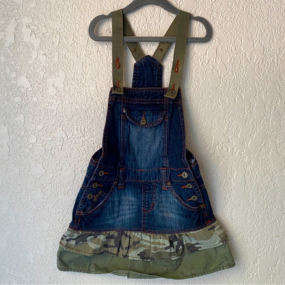Camo Ruffle Overall Dress